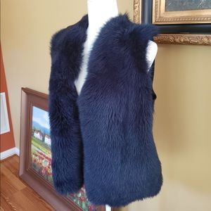 Olivia Palermo suede & shearling lamb fur vest
